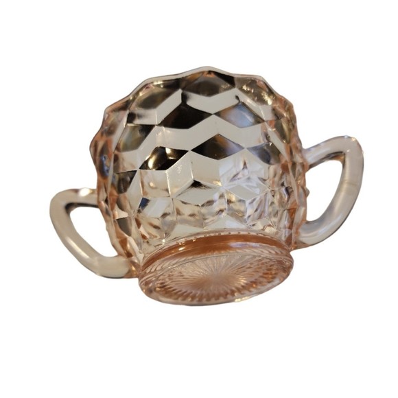 Pink Depression Glass Jeanette Cube Sugar Dish - Picture 3 of 3